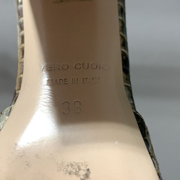 Deimille For Diane B Slingback Snakeskin Heels Size 8 (38) - Picture 7 of 10